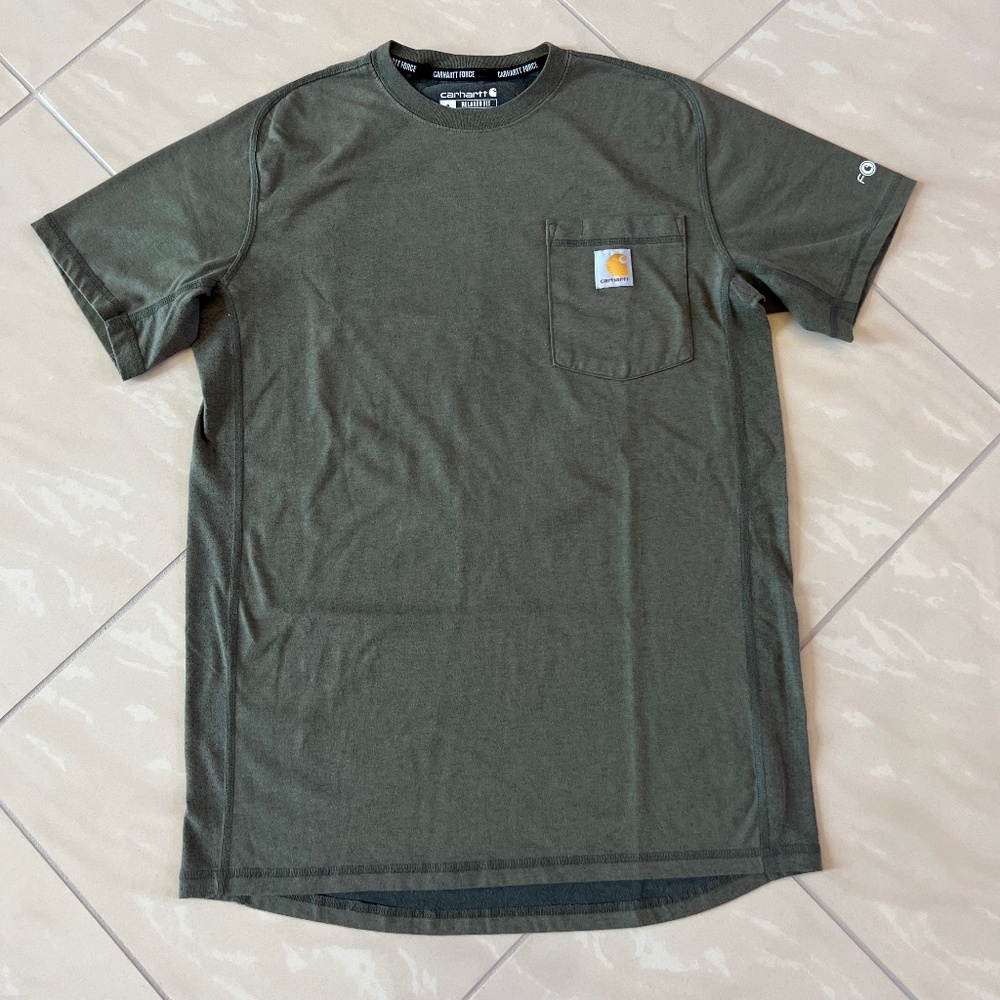 #2756 Carhartt Force Relaxed Fit short-sleeve pocket Agae Green T-shirt sz S
